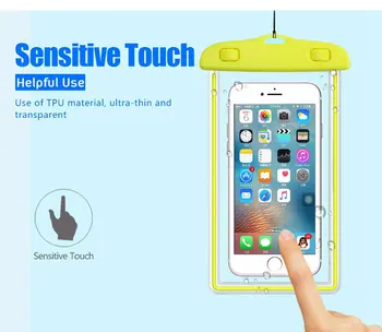 

20pcs/lot Universal Waterproof phone Case Clear Transparent Dustproof Dry Cellphone Bag with Neck Strap for iPhone 7 6S Plus