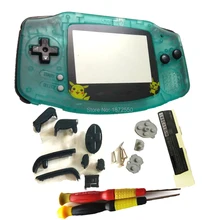 Новые черные пуговицы Светящийся Кристалл зеленый цвет корпус оболочки фосфоресцирующий игровой чехол подходит для GameboyAdvance чехол с мультяшным объективом