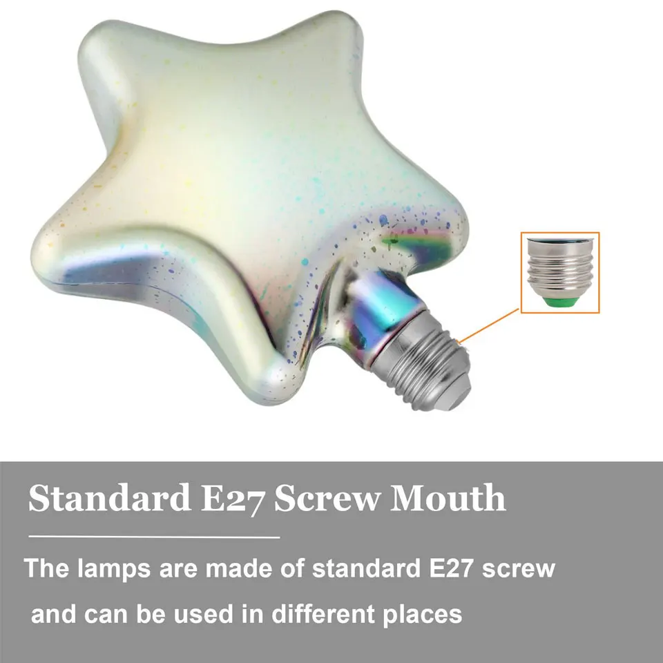 E27 3D bombilla led colorido bombillas vintage vidrio Luz Retro lampara ampolla Navidad Edison estrella Decoración para el hogar bar fiesta E27 3D bombilla led colorido bombillas vintage vidrio Luz Retro lampara ampolla Navidad Edison estrella Decoración para el hogar bar fiesta