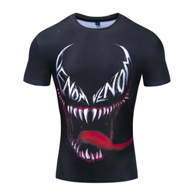 

2019 New Men Short Sleeve venom t-shirt Summer Casual Fashion Gyms Fitness Bodybuilding T shirt Male Slim Tees Tops Clothing