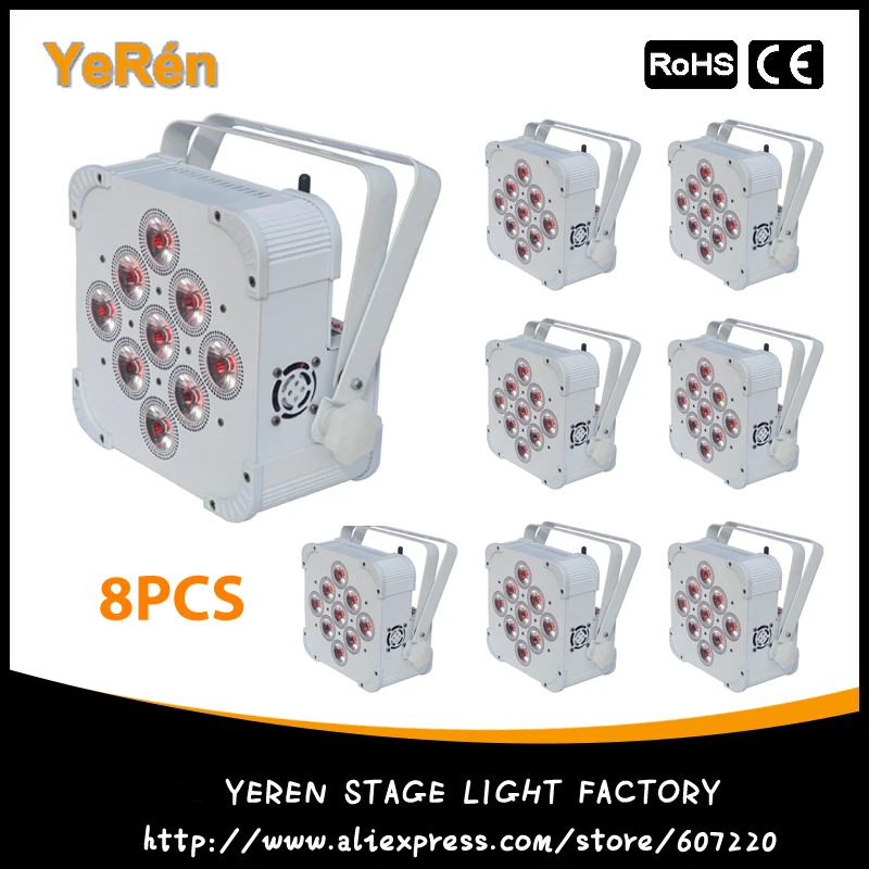 

(8PCS) Wireless Battery Powered LED Par Light RGBWA+UV 6in1 Color PAR Can LED DJ Wash Light DJ Lights