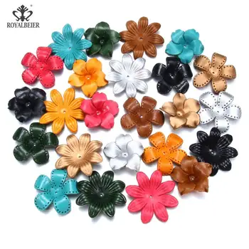 

RoyalBeier Artificial Leather Petal Pendant Necklace Jewelry Headwear Brooch Accessories DIY Fake Flower Ornament