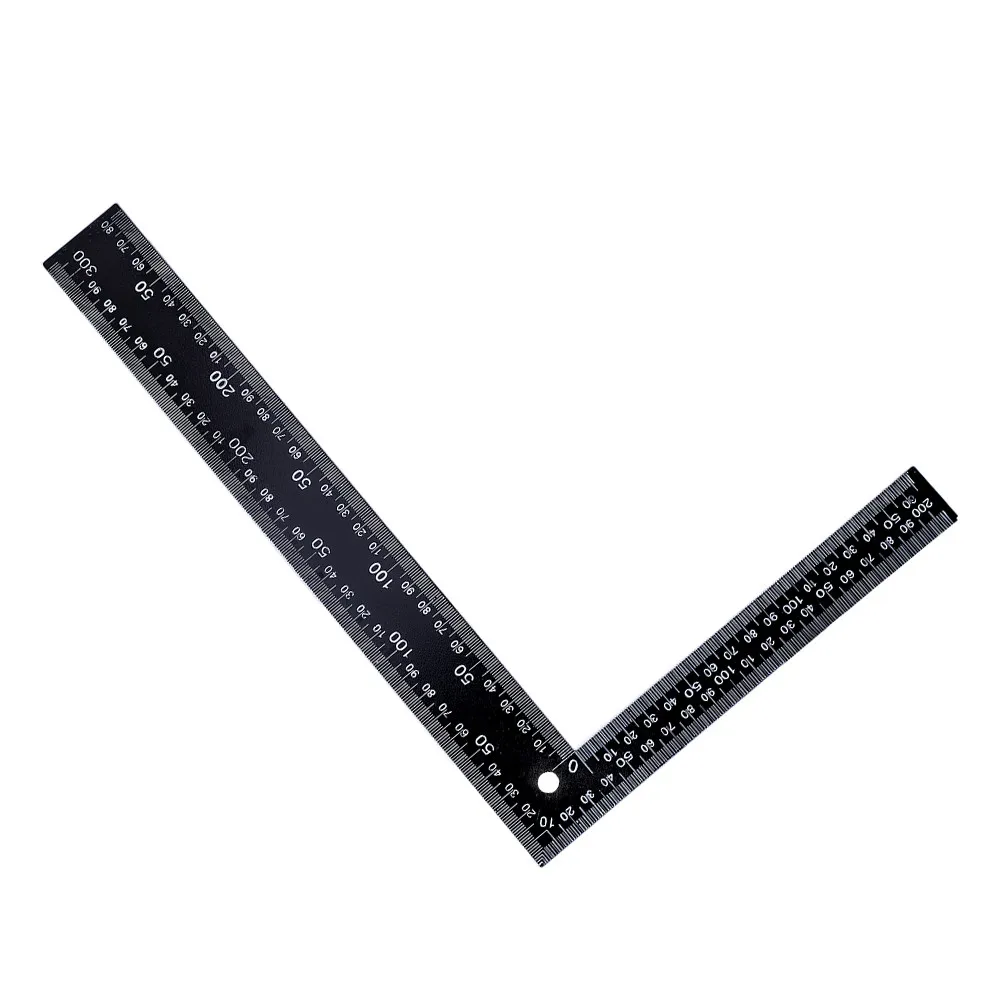 uxcell L Square 200x300mm Steel Metric 90 Degree Dual Side Angle Ruler MeasuringTool for Carpenter Engineer Black 