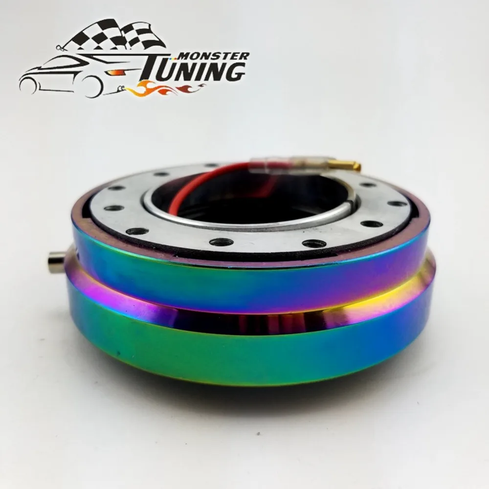 

Tuning Monster High Quality Universal Thin Version Steering Wheel Quick Release Hub Adapter Snap Off Boss kit Neo Chrome