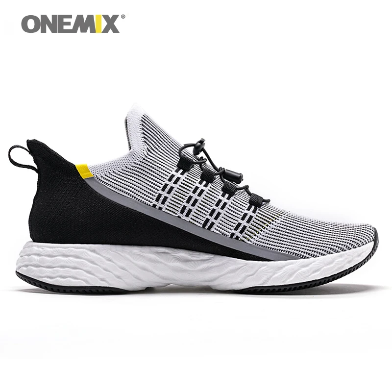 Günstig ONEMIX laufschuhe für männer hohe tech turnschuhe energie drop Jacquard vamp boost laufsohle turnschuhe Vulkanisierte Training Schuhe