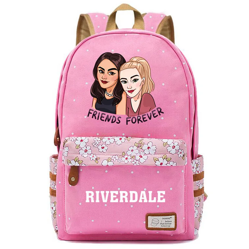 

Friends Forever Riverdale Backpack Flower Point Floral Bag School Teenagers Student Book Travel Laptop Girl Boys Mochila