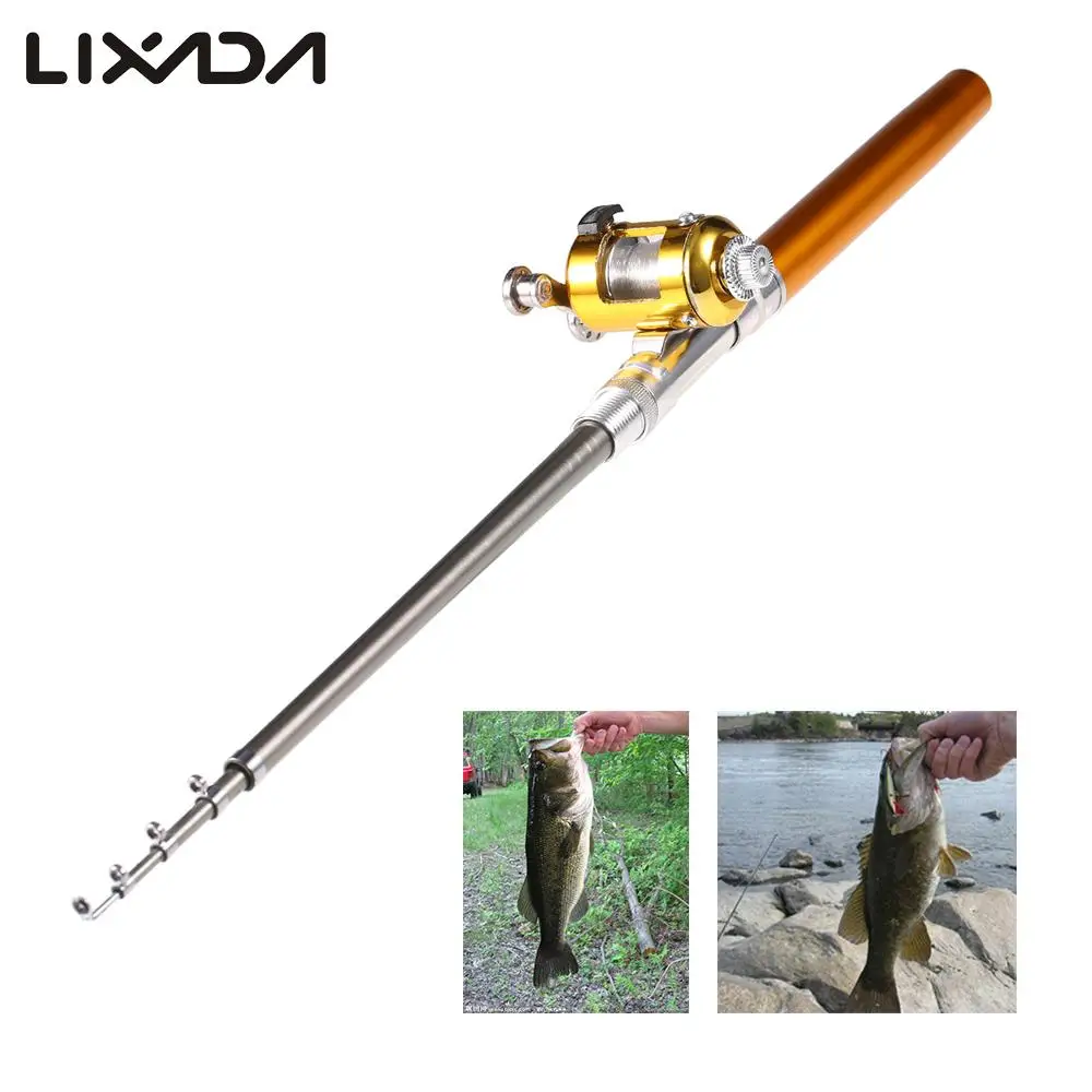 Portable Pen Rod Fishing Set Mini Telescopic Fishing Rod Pole + Reel + Line Baits Jig Hooks