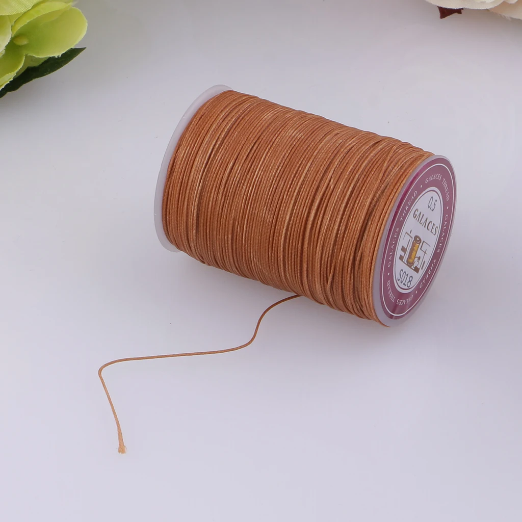142 Yards 0.5mm Round Polyester Waxed Thread Cord Leather Sewing Hand Stitching Jewelry Craft