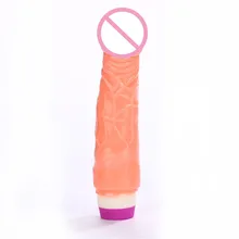 Large Realistic font b Dildo b font 20cm Big Real Cock Sex Toy Flesh Vibrating Clitoral