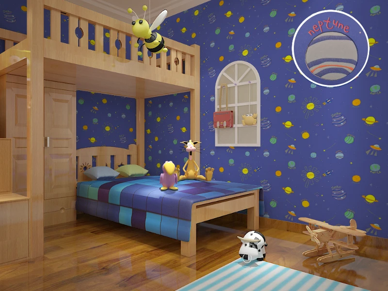 Us 29 82 29 Off Cute Modern Planet Star Universe Space Wallpaper For Kids Room Boys Nursery Room Decor In Wallpapers From Home Improvement On