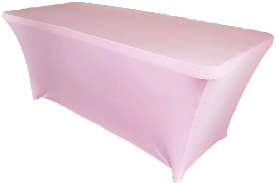 WedFavor 10 шт. 5ft 6ft 8ft прямоугольный стрейч спандекс покрытие стола Свадебные лайкра скатерти для вечерние события, декорация для дома и отеля - Цвет: Pink