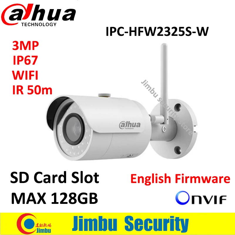 Dahua IPC-HFW2325S-W 3MP IR50M IP67 mini camera WIFI SD Card slot Network outdoor WIFI Camera replace IPC-HFW1320S-W IP Camera