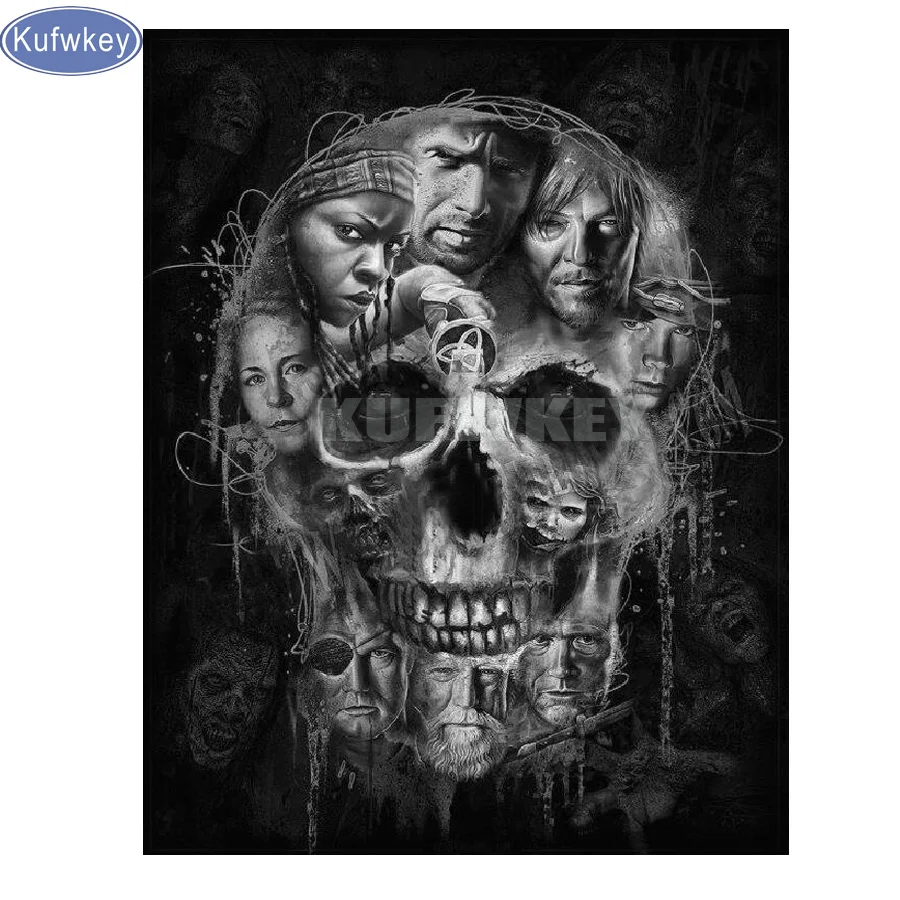 

full square drill Cross Stitch Diamond Embroidery 5D DIY Diamond Painting "Skull/movie characters"Diamond mosaic Rhinestone art