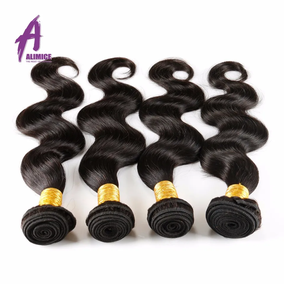 Brazilian Virgin Hair Body Wave 4 Bundles brazilian hair weave bundles 100% Unprocessed Virgin Human Hair Bundles Brazilian  Body Wave Alimice (4)