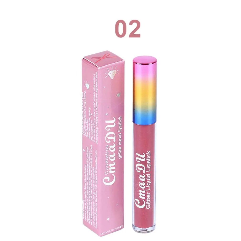 

Diamond Symphony Shiny Matte Metal Lip Gloss Lipstick Moisture Lasting Waterproof Non-Stick Cup Moisturizing Lip Gloss