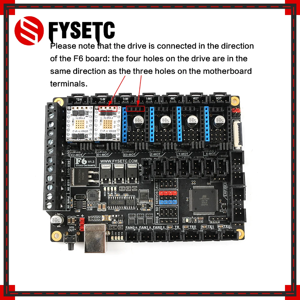 Плата все в одном для электроники FYSETC F6 V1.3 материнская плата + 6 шт. TMC5160 V1.2 SPI