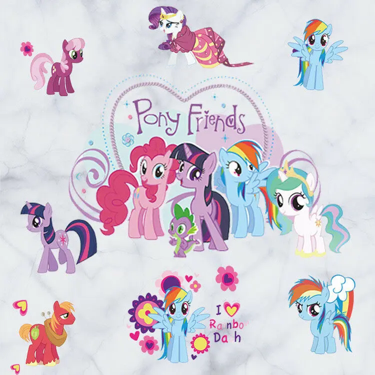 

1X Children Study Wall Book Bedroom Kindergarten Stickers PONI Horses PVC Animation Removable Stickers #070 45*60cm