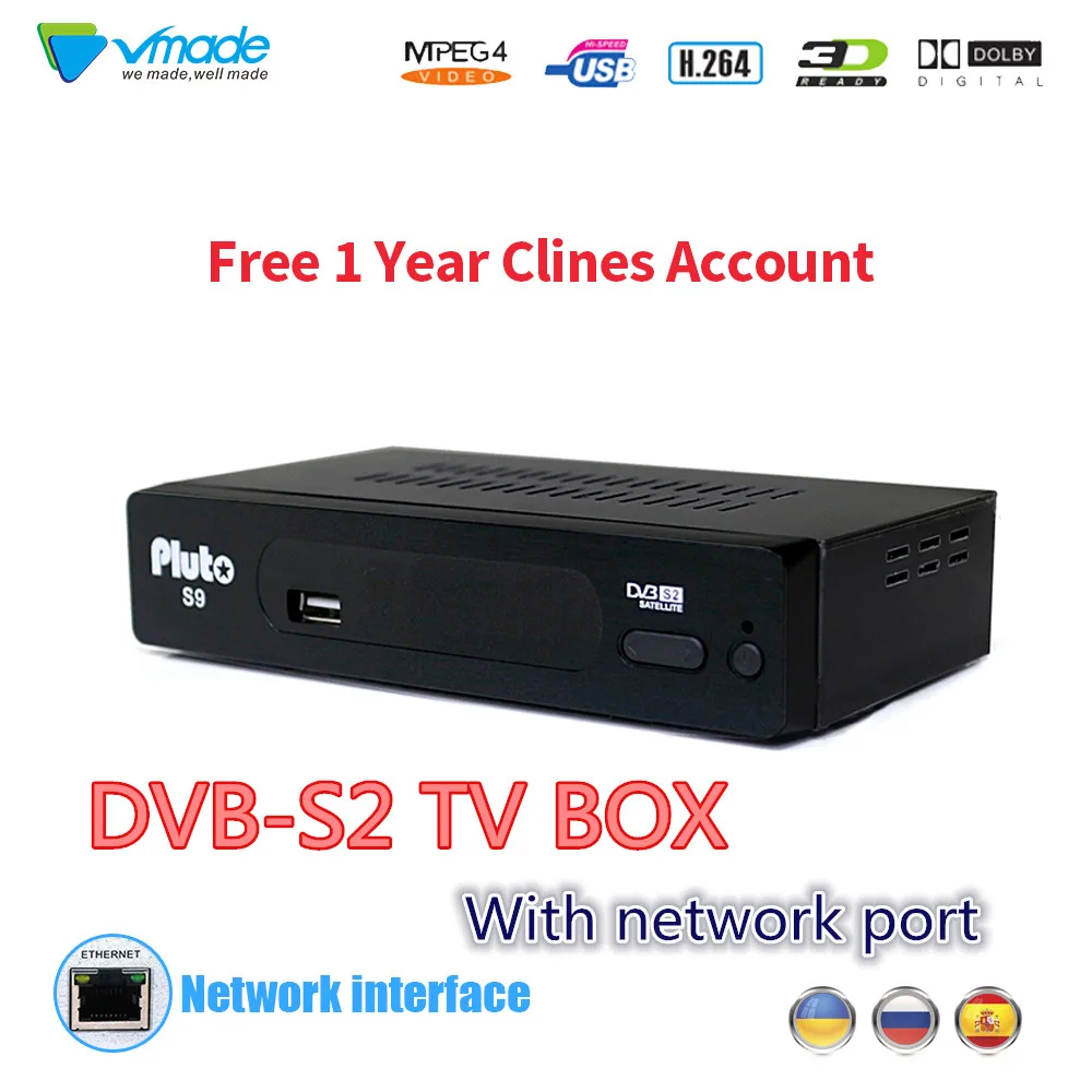

Vmade DVB S2 Digital Satellite receiver box Built-in WIFI Full HD Support 3G H.264 1 Year Europe 7 cline IPTV Youtube Cccam
