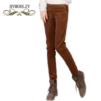 

2018 Autumn Winter Women Trousers Corduroy Long Pants Loose Plus velvet thickening Fashion Plus size Pencil Female Pants lj134