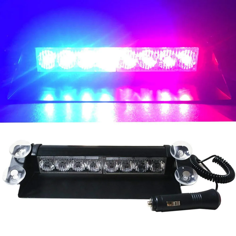 Car Truck Emergency Flasher Dash Strobe Warning Light Day Running Flash Led Police Lights 8 LEDs 3 Flashing Modes 12V Car Truck Emergency Flasher Dash Strobe Warning Light Day Running Flash Led Police Lights 8 LEDs 3 Flashing Modes 12V