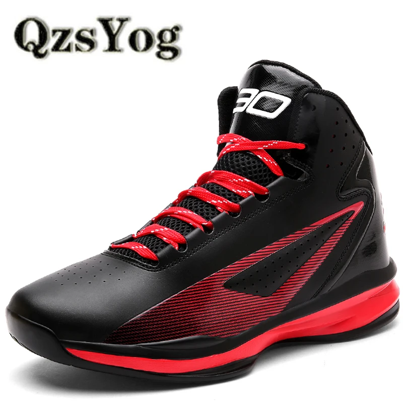 

QzsYog Plus Size 36-45 Men Basketball Shoes High Top Sport Sneakers Cushion Breathable Athletic Women Leather Boots Baloncesto