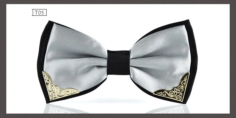 Для мужчин галстук бабочка двойной цвет слои металлический уголок рубашка интимные аксессуары Свадебная вечеринка галстуки бабочка
