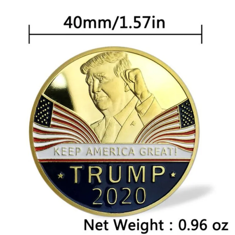 2020 New Silver Plated Gold Trump Commemorative Coin Stamp Bitcoin Collection Toy Decor Home | Дом и сад