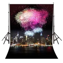 150x220cm Brilliant Fireworks Backdrop Brilliant Fireworks City Night View Photography Background and Studio Backdrop