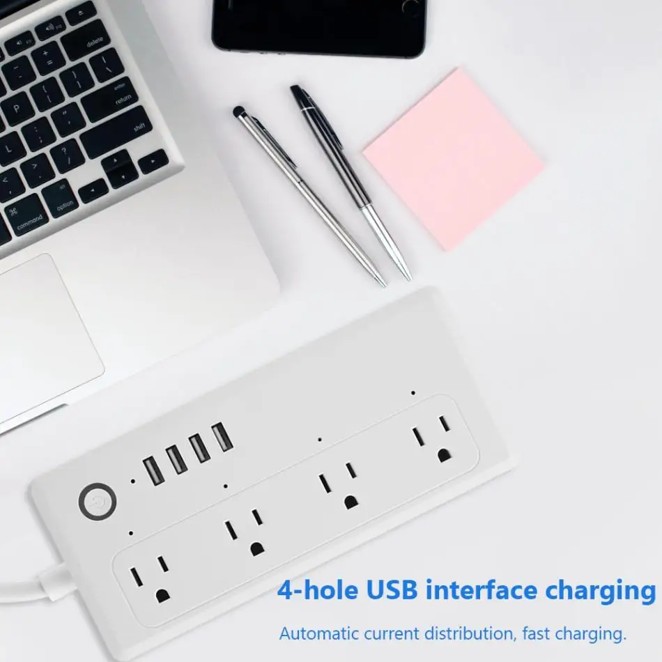 Wi-Fi PC power Strip surge protector Smart 4 порта usb Plug голосовой контроль таймера расписания 100-240 в США 1,5 м