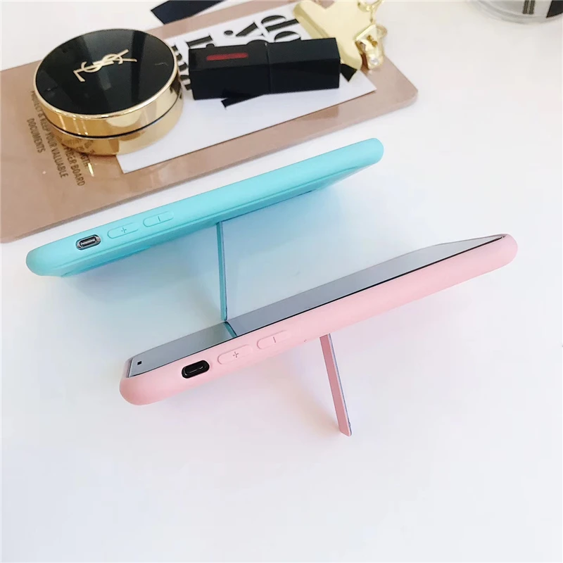 Скрытый чехол подставка с кольцом для iPhone X 10 8 Plus ультратонкие Чехлы карамельных