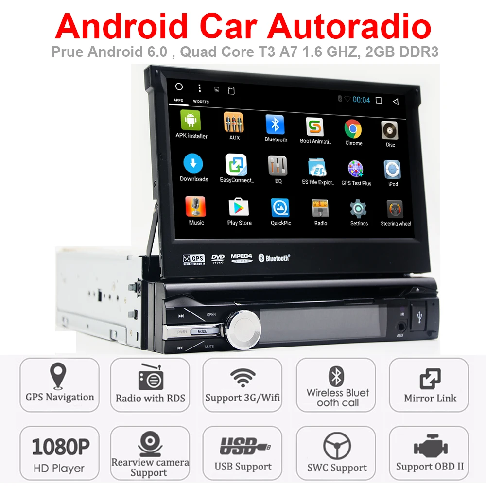 Cheap 1024*600 1 Din Android 6.0 Touch Screen Car Multimedia Player with GPS Navigation Bluetooth Radio TV AUX Stereo Auto Car DVD 8 Cheap 1024*600 1 Din Android 6.0 Touch Screen Car Multimedia Player with GPS Navigation Bluetooth Radio TV AUX Stereo Auto Car DVD 8