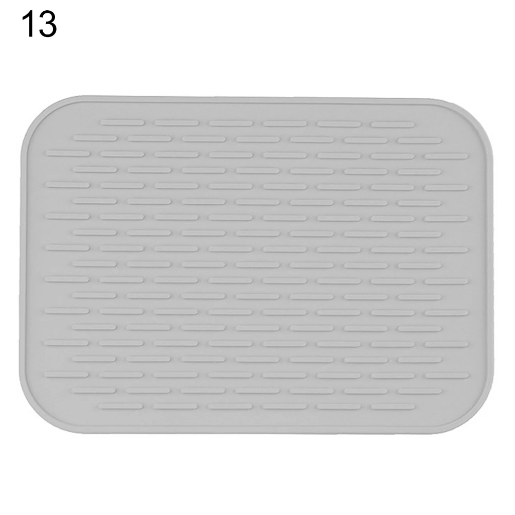 New Kitchen Silicone Heat Resistant Table Mat Non-slip Insulation Pot Pan Holder Pad Cushion Kitchen Pastry Bakeware Mats Placem - Цвет: Светло-серый