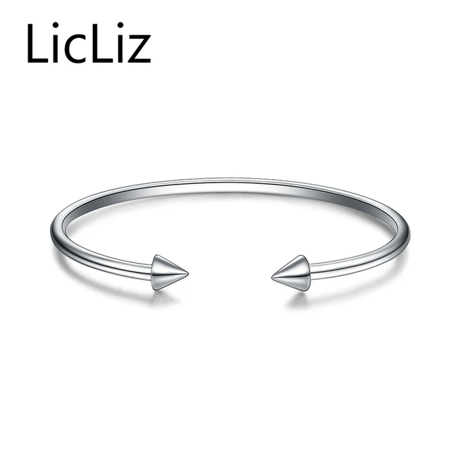 Licliz серебро браслет для женщин ручной манжеты геометрическая конуса открыть браслет стерлингового серебра браслеты 2017 clb0076