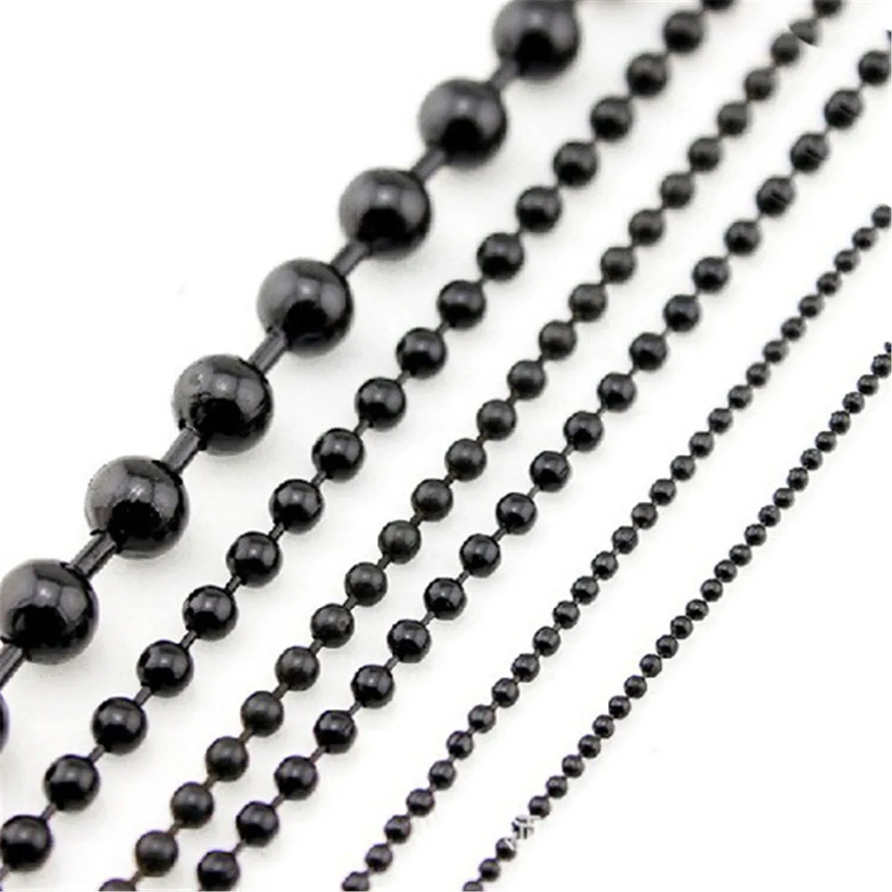 

10Yards New Dia 1.5/2/2.4mm Metal Iron Ball Bead Link Chains Bulk Black Rosegold Gold Silver Necklace Chain Findings For Jewelry