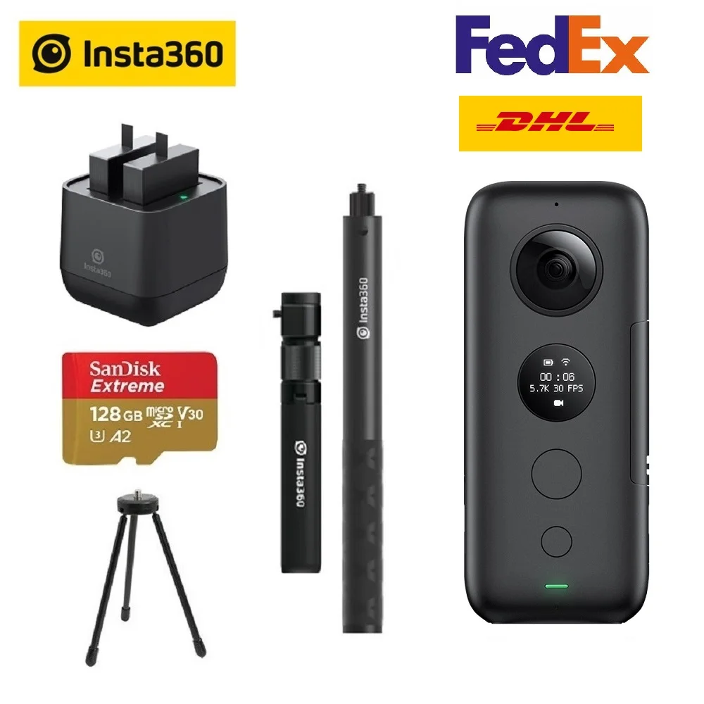 

Insta360 ONE X Action Camera VR Insta 360 Panoramic Camera5.7K Video 18MP Photo With Battery Charger Selfie Stic