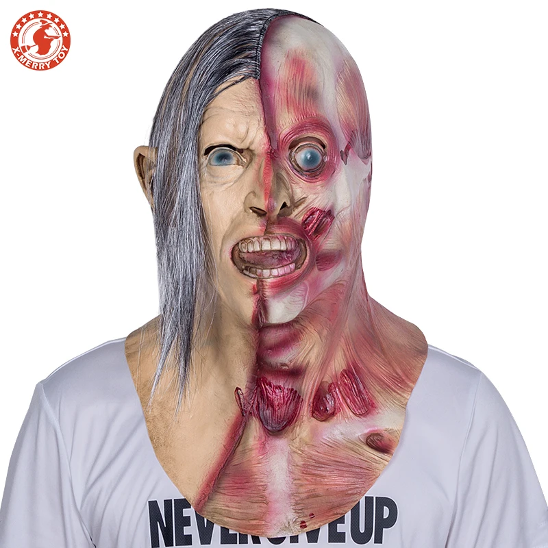 

Screaming Zombie Mask with Chest Latex Overhead Bloody Mask