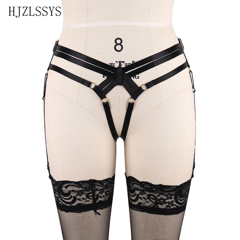 Sexy Women Elastic Waist Garter Belt for Stockings Bow Handmade Punk