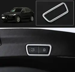 Автомобиль Стайлинг шт. 1 шт. ABS Матовый Интерьер задний багажник хвост ворота кнопка включения Накладка для Alfa Romeo Stelvio 2017 2018