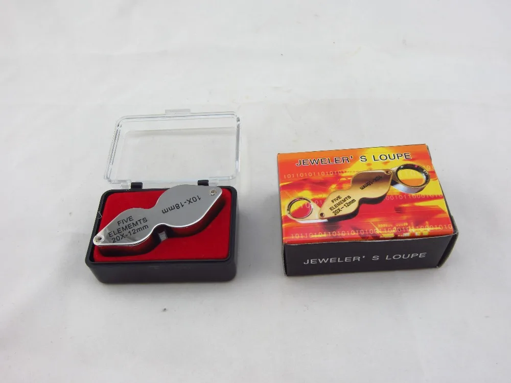 

Free Shipping MAGNIFIER TRIPLET 10x18mm 20x12mm dual jeweler's loupe jewelry jade agate silver diamond gold gemstone jade tester
