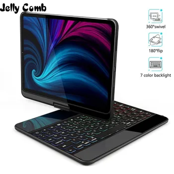 

Jelly Comb Wireless Bluetooth Keyboard Case for iPad Pro 11 2018 Keyboard Cover 360° degree Rotatable Wireless Auto Wake Sleep