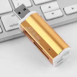 10 шт. Портативный Размеры USB 2,0 All in 1 Multi Card слотами для чтения карт памяти внешний для t-flash MMC TF m2 Memory Stick карты Gold