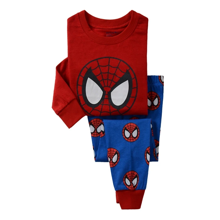 Новейшие пижамы для мальчиков и девочек, хлопковые детские пижамы, одежда для сна пижамный комплект для малышей с человеком-пауком, комплект одежды для маленьких мальчиков возрастом от 2 до 7 лет, L016 - Цвет: at the pictures