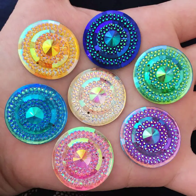 

Hot DIY 12PCS 25mm AB Resin Round Random color mixing Flatback Scrapbook Wedding 2 Hole Button Fashion Accessories K50A*2