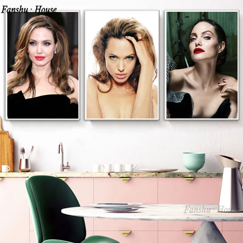 

Angelina Jolie Poster Cute Sexy Girl Movie Posters and Prints Wall Art Picture Canvas Painting for Living Room Home Decoration