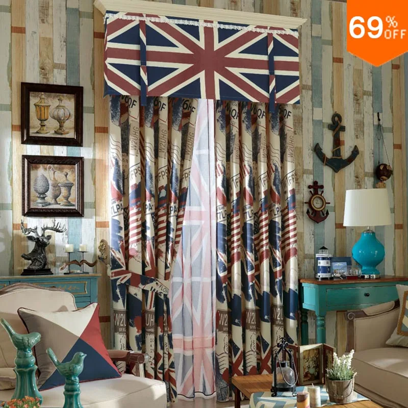 England Curtain Quality Luxury Print Dodechedron Curtain For Hall