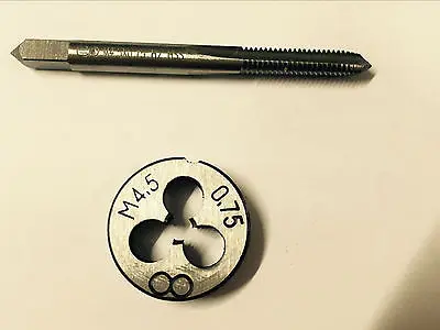

1pc HSS Machine M4.5 X 0.75mm Plug Tap and 1pc M4.5 X 0.75mm Die Threading Tool