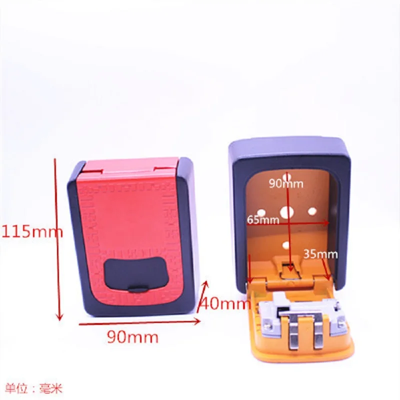 Key Lock Box Wall Mounted Aluminum Alloy Key Safe Box Weatherproof 4 Digit Combination Keys Storage Lock Boxes Indoor Outdoor
