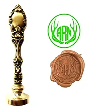 Deer Horn Vintage Custom Picture Logo Luxury Wax Seal Sealing Stamp Brass Peacock Metal Handle Gift Set