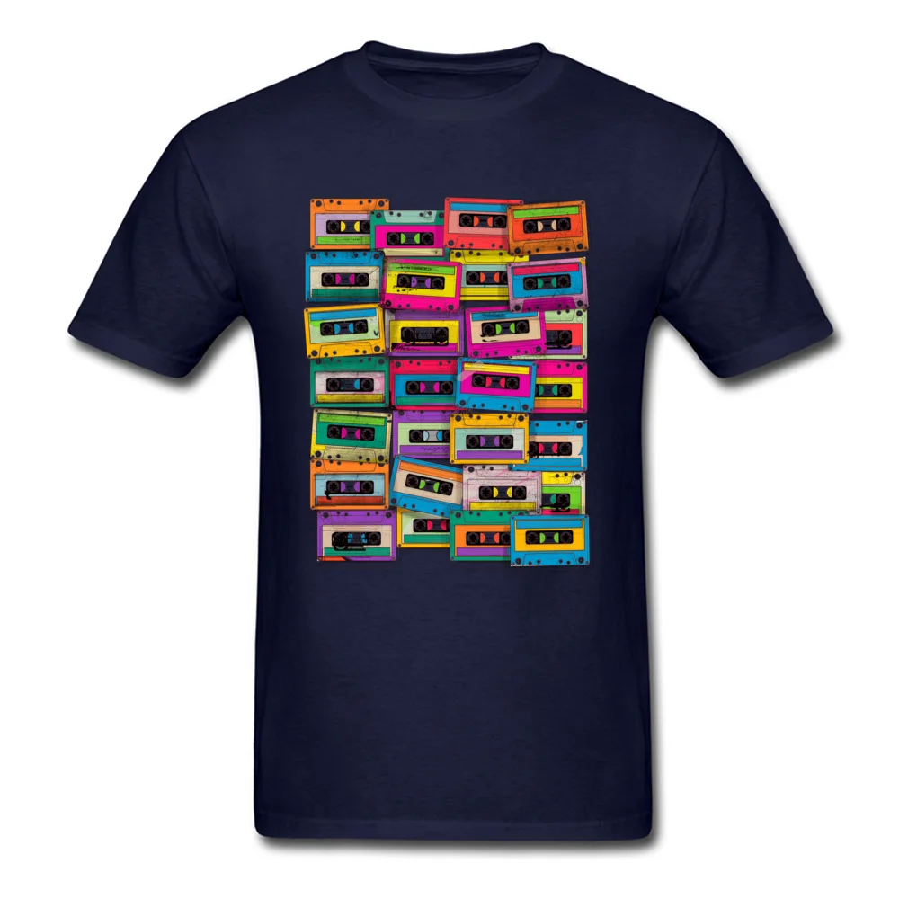Retro Neon Music Tape Cassette_navy