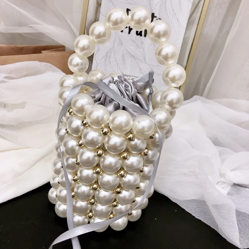 Ceny Akrylowe perły torba zroszony rocznika wiadro skrzynki kobiety z tworzywa sztucznego wieczór party mała mini torebka 2019 lato luksusowa marka hurtownie